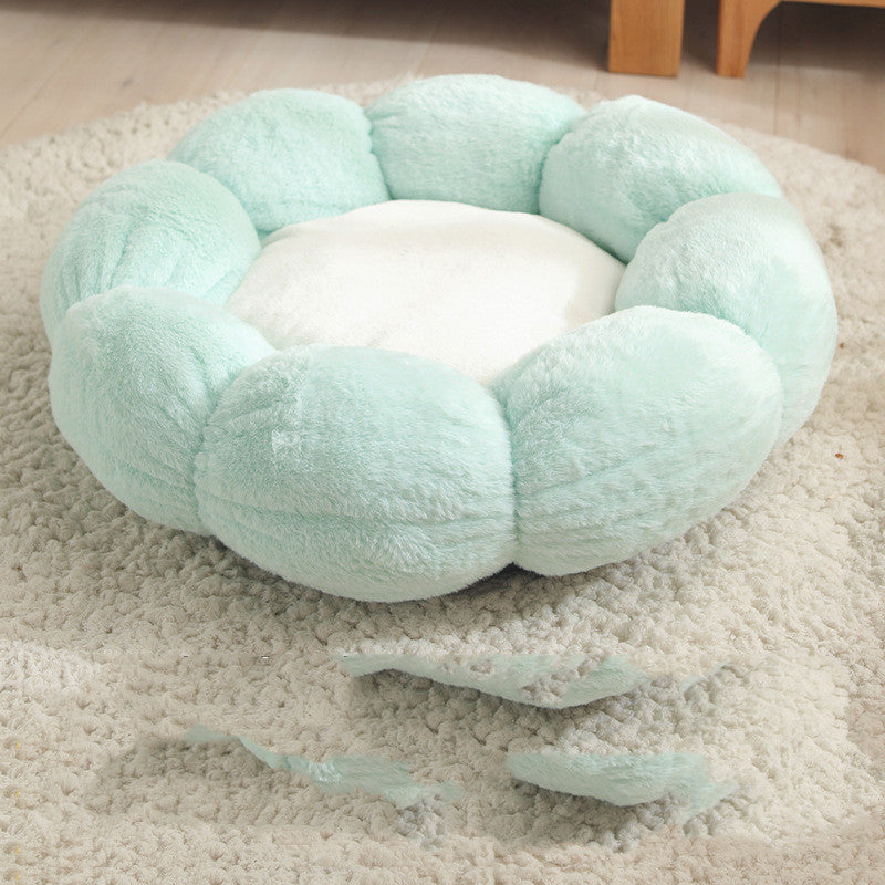 Pet Bed Mat New Pet Soft Dog Cat Blanket Flower Shaped Doghouse