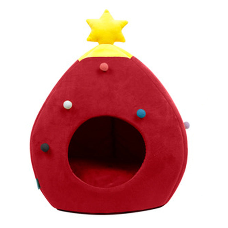 Christmas Tree Pet Bed Winter Warm Pet Nest Cat House Dog Pet Supplies