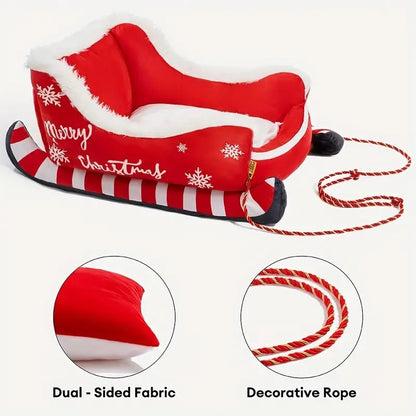 Christmas Sled Kennel Pet Bed