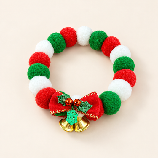 Jingle Pom-Pom Christmas Collar