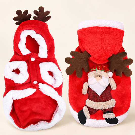Santa Reindeer Hoodie Costume for Dogs & Cats